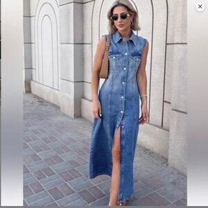 Zara denim maxi dress